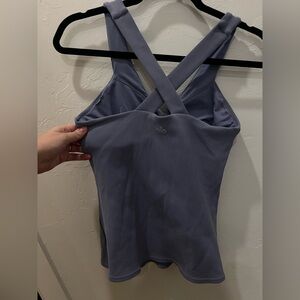 ALO Yoga Lavender Blue Cross-Back Tank